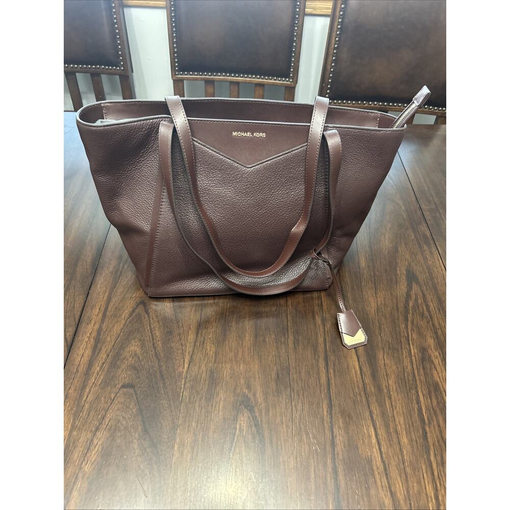 Michael Kors Whitney Leather Tote Bag Burgundy